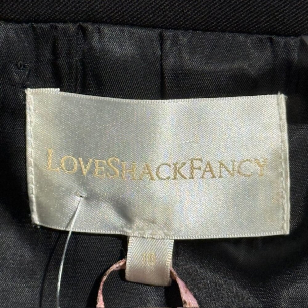 LoveShackFancy Pantonia Black Wool Blend Peplum Blazer Jacket Size 10 NWT $645 - Picture 13 of 16